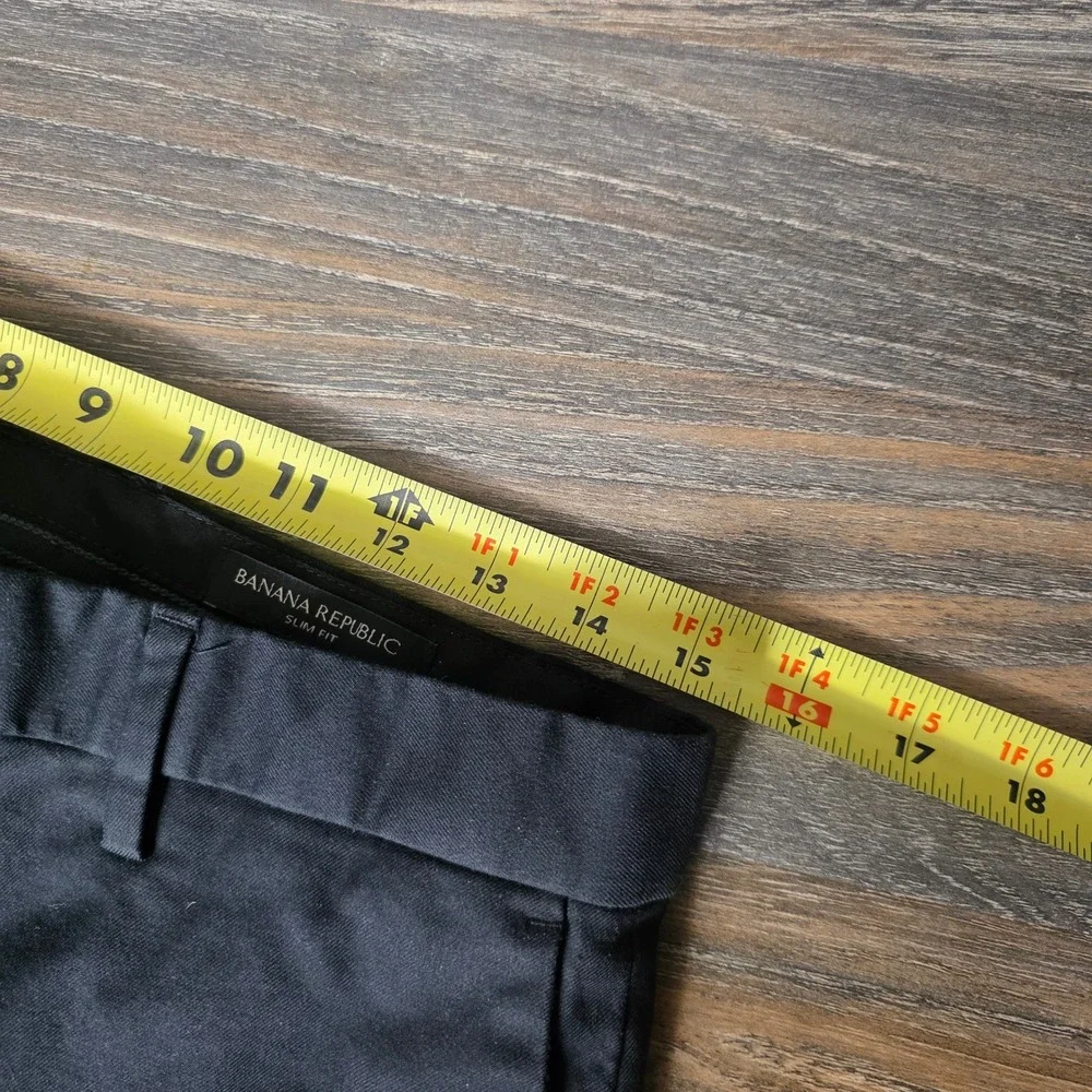 Banana Republic Slim Fit Black Chino Pants Mens 31x32 Cotton Stretch